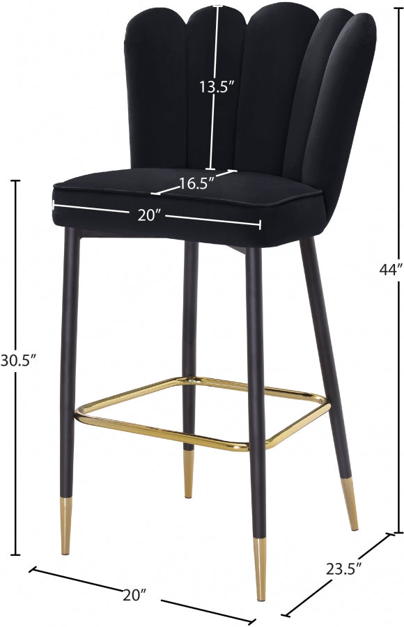 Lily Black Bar Stool, Set of 2 from Meridian - Luna Furniture