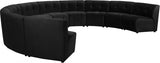 Limitless Black Modular Velvet 10-Piece Sectional from Meridian - Luna Furniture