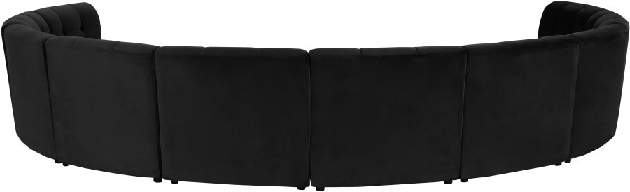 Limitless Black Modular Velvet 10-Piece Sectional from Meridian - Luna Furniture