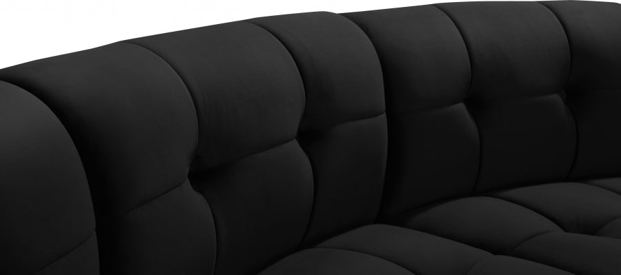 Limitless Black Modular Velvet 10-Piece Sectional from Meridian - Luna Furniture