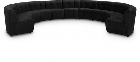 Limitless Black Modular Velvet 11-Piece Sectional from Meridian - Luna Furniture