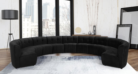 Limitless Black Modular Velvet 11-Piece Sectional from Meridian - Luna Furniture