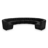 Limitless Black Modular Velvet 12-Piece Sectional from Meridian - Luna Furniture