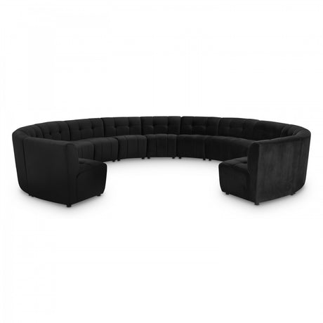 Limitless Black Modular Velvet 13-Piece Sectional from Meridian - Luna Furniture