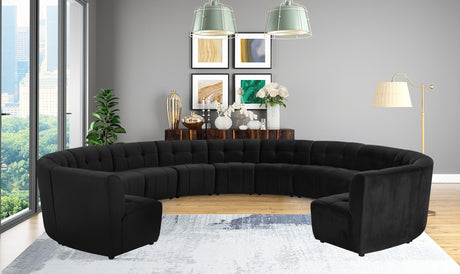 Limitless Black Modular Velvet 13-Piece Sectional from Meridian - Luna Furniture