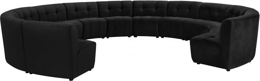 Limitless Black Modular Velvet 13-Piece Sectional from Meridian - Luna Furniture