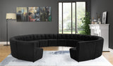 Limitless Black Modular Velvet 14-Piece Sectional from Meridian - Luna Furniture