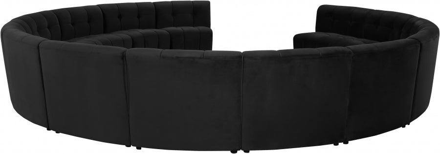 Limitless Black Modular Velvet 14-Piece Sectional from Meridian - Luna Furniture