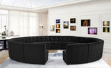 Limitless Black Modular Velvet 15-Piece Sectional from Meridian - Luna Furniture