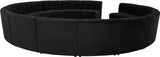 Limitless Black Modular Velvet 15-Piece Sectional from Meridian - Luna Furniture