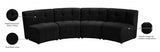 Limitless Black Modular Velvet 4-Piece Sectional from Meridian - Luna Furniture