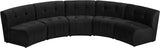 Limitless Black Modular Velvet 5-Piece Sectional from Meridian - Luna Furniture