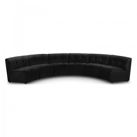 Limitless Black Modular Velvet 6-Piece Sectional from Meridian - Luna Furniture