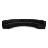 Limitless Black Modular Velvet 7-Piece Sectional from Meridian - Luna Furniture