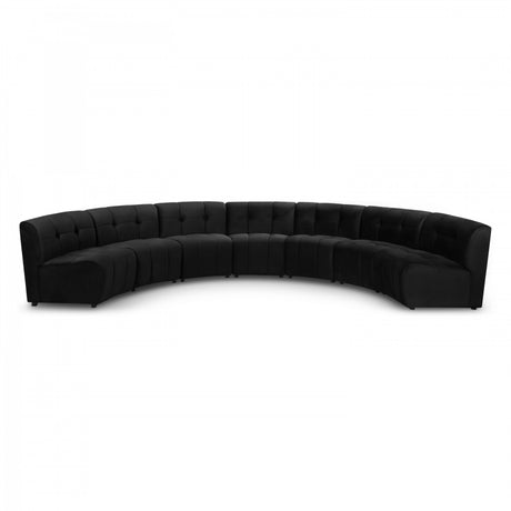 Limitless Black Modular Velvet 7-Piece Sectional from Meridian - Luna Furniture