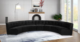 Limitless Black Modular Velvet 7-Piece Sectional from Meridian - Luna Furniture