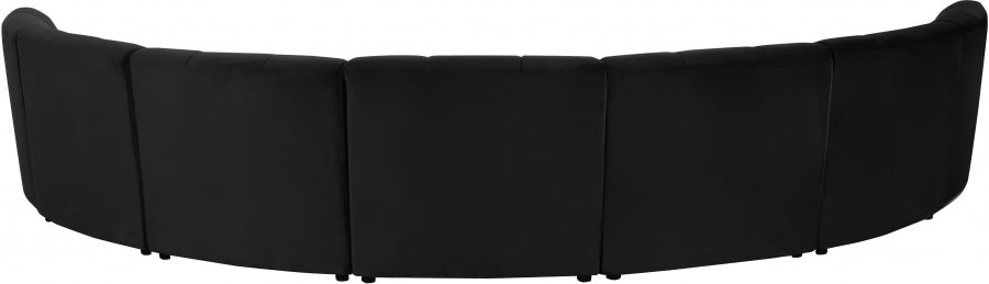 Limitless Black Modular Velvet 7-Piece Sectional from Meridian - Luna Furniture