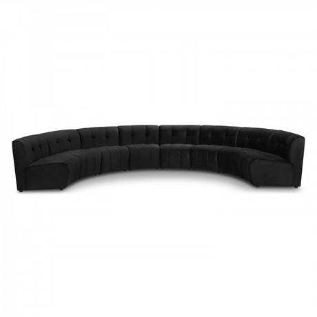 Limitless Black Modular Velvet 8-Piece Sectional from Meridian - Luna Furniture