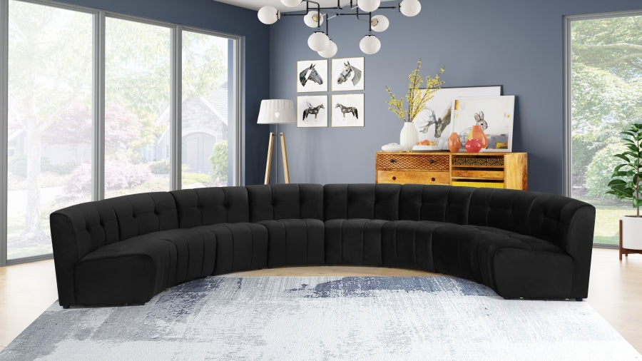 Limitless Black Modular Velvet 8-Piece Sectional from Meridian - Luna Furniture