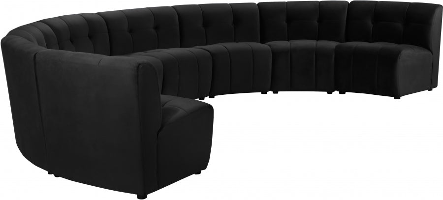 Limitless Black Modular Velvet 8-Piece Sectional from Meridian - Luna Furniture