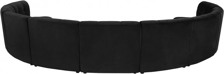 Limitless Black Modular Velvet 9-Piece Sectional from Meridian - Luna Furniture