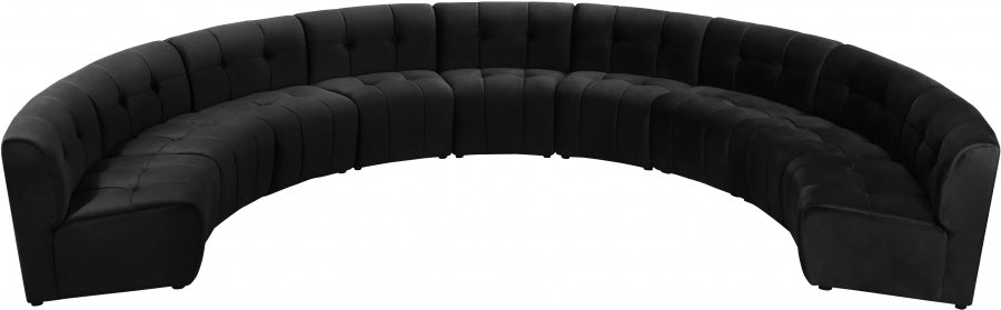 Limitless Black Modular Velvet 9-Piece Sectional from Meridian - Luna Furniture