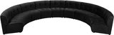 Limitless Black Modular Velvet 9-Piece Sectional from Meridian - Luna Furniture