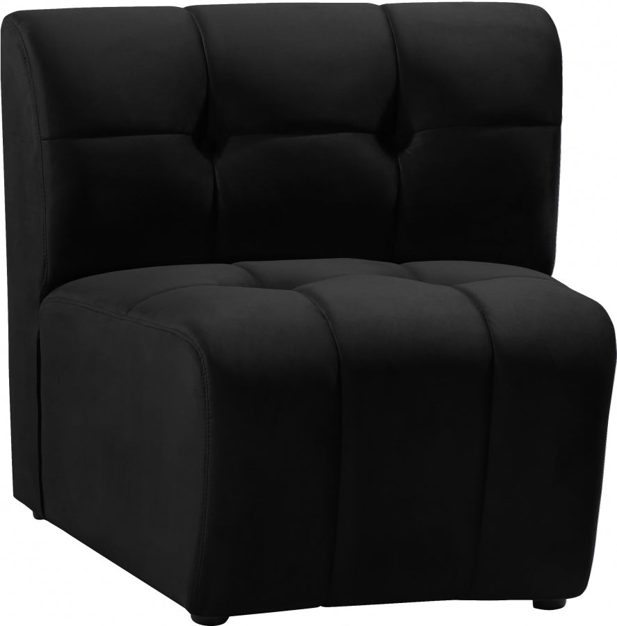 Limitless Black Modular Velvet Chair from Meridian - Luna Furniture