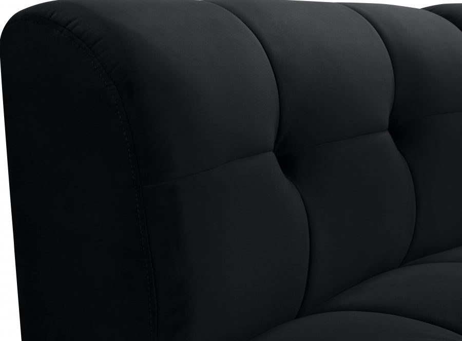 Limitless Black Modular Velvet Chair from Meridian - Luna Furniture