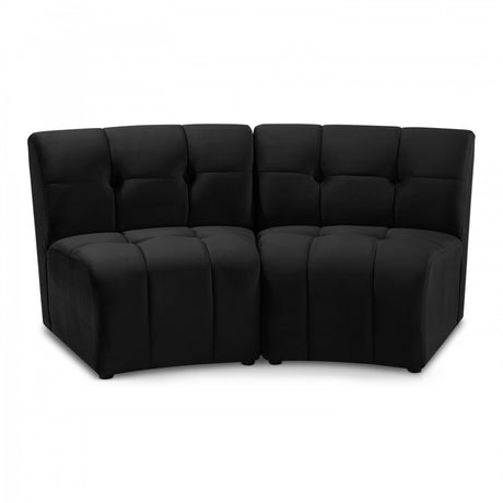 Limitless Black Modular Velvet Loveseat from Meridian - Luna Furniture