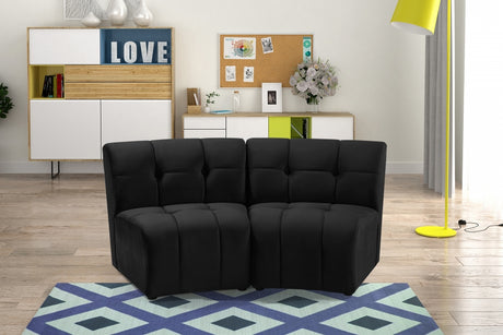 Limitless Black Modular Velvet Loveseat from Meridian - Luna Furniture