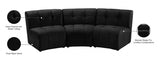 Limitless Black Modular Velvet Sofa from Meridian - Luna Furniture