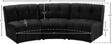 Limitless Black Modular Velvet Sofa from Meridian - Luna Furniture