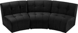 Limitless Black Modular Velvet Sofa from Meridian - Luna Furniture