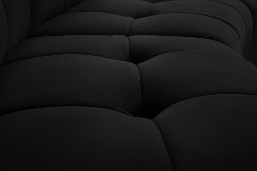 Limitless Black Modular Velvet Sofa from Meridian - Luna Furniture