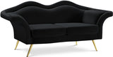 Lips Black Velvet Loveseat from Meridian - Luna Furniture