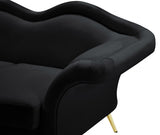 Lips Black Velvet Loveseat from Meridian - Luna Furniture