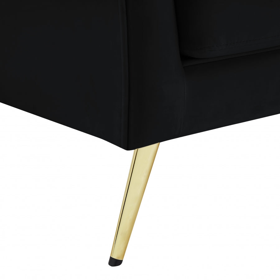 Lips Black Velvet Loveseat from Meridian - Luna Furniture