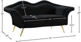 Lips Black Velvet Loveseat from Meridian - Luna Furniture