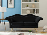 Lips Black Velvet Loveseat from Meridian - Luna Furniture