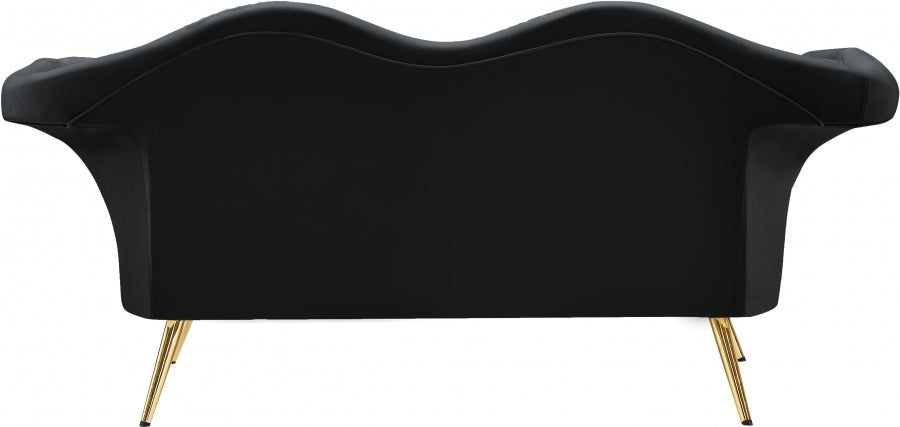 Lips Black Velvet Loveseat from Meridian - Luna Furniture