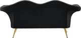 Lips Black Velvet Loveseat from Meridian - Luna Furniture