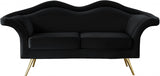 Lips Black Velvet Loveseat from Meridian - Luna Furniture