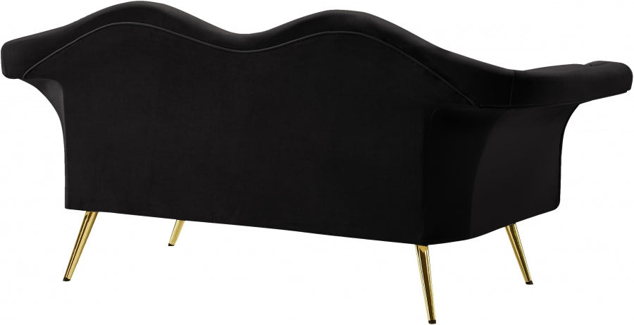 Lips Black Velvet Loveseat from Meridian - Luna Furniture