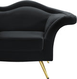 Lips Black Velvet Loveseat from Meridian - Luna Furniture