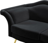 Lips Black Velvet Loveseat from Meridian - Luna Furniture