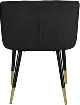 Louise Black Velvet Dining Chair from Meridian - Luna Furniture