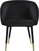 Louise Black Velvet Dining Chair from Meridian - Luna Furniture