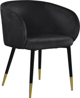 Louise Black Velvet Dining Chair from Meridian - Luna Furniture