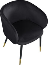 Louise Black Velvet Dining Chair from Meridian - Luna Furniture